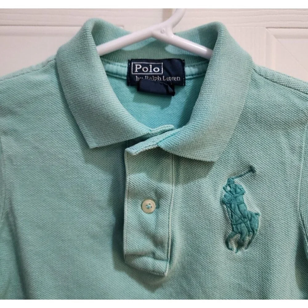 Polo by Ralph Lauren Light Blue Big Embroidered Pony Logo Polo Shirt Size‎ 12M